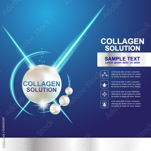 Collagen Serum and Vitamin Background Concept Skin Care Cosmetic.