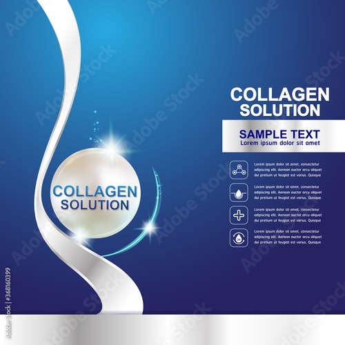 Collagen Serum and Vitamin Background Concept Skin Care Cosmetic.