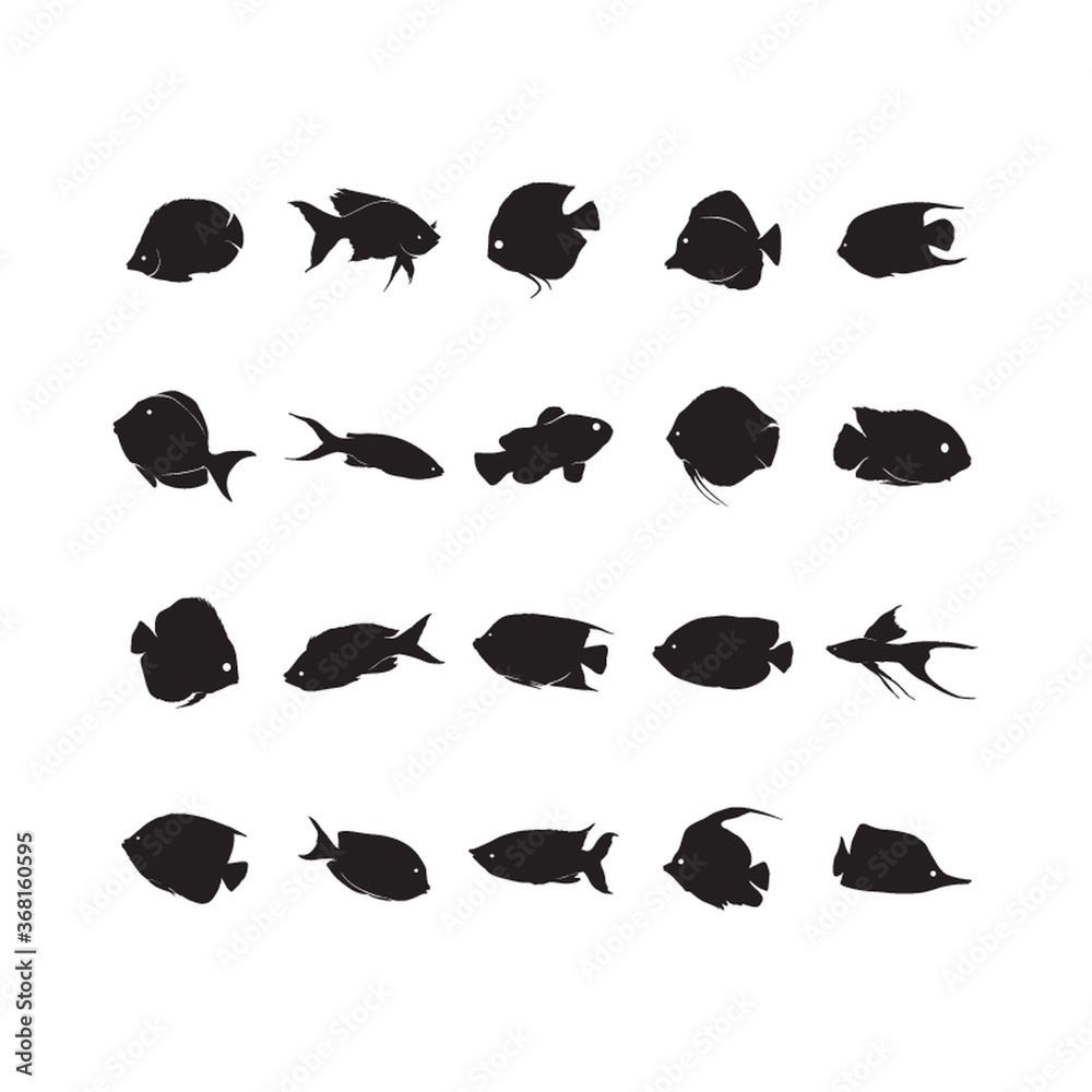 Obraz premium set of fish silhouettes