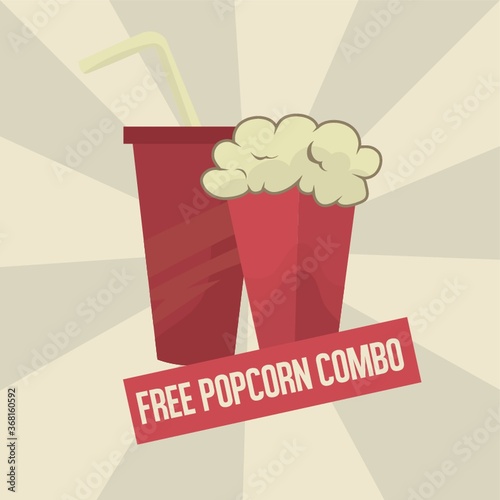cool drink and popcorn