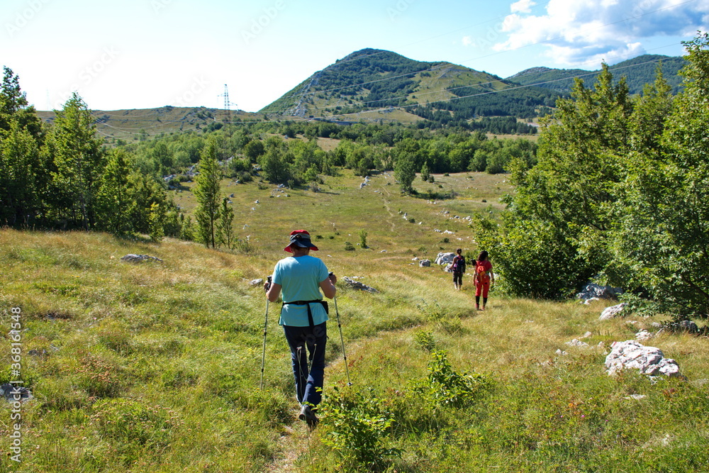Group of senior hikers in Velebit mountain, Croatia Group of senior hikers in Velebit mountain, Croatia