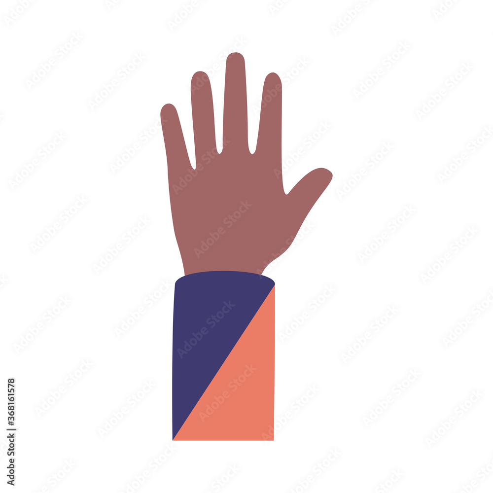 afro hand human up flat style icon