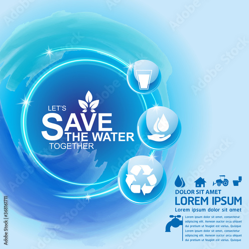 Save Water Vector Concept Water is Life.
