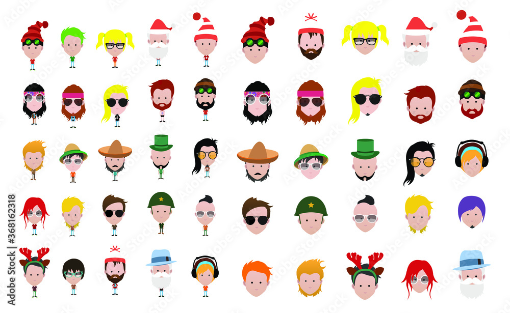 Collection of avatars ( Man and woman Characters ) Collection of avatars ( Man and woman Characters )