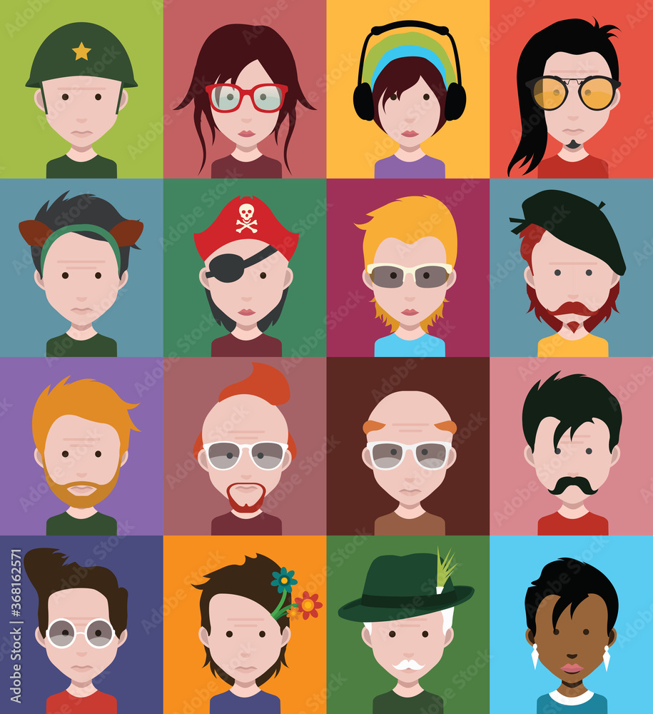 Collection of avatars ( Man and woman Characters ) Collection of avatars ( Man and woman Characters )
