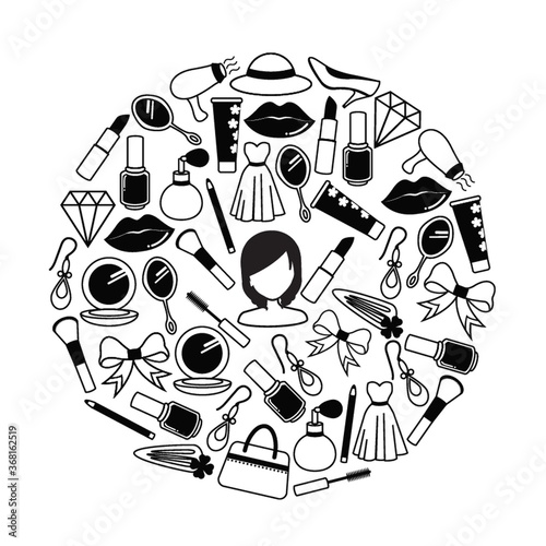 set of beauty icons