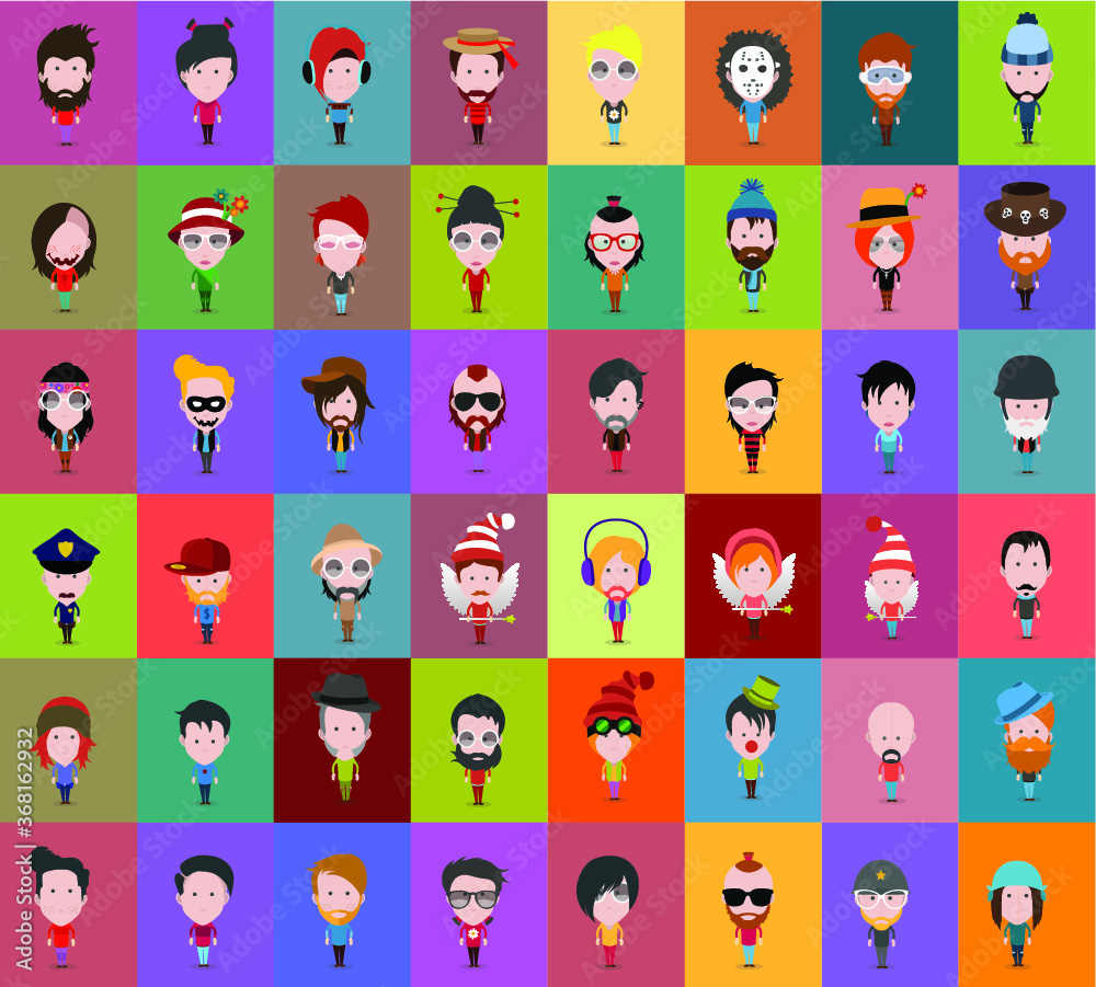 Collection of avatars ( Man and woman Characters ) Collection of avatars ( Man and woman Characters )