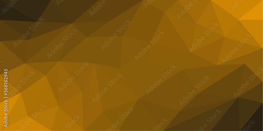 Mesh gradient colour pattern of gold and black. Abstract geometric triangular pattern with low poly style
