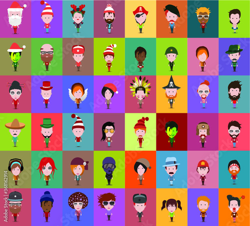 Collection of avatars ( Man and woman Characters )
