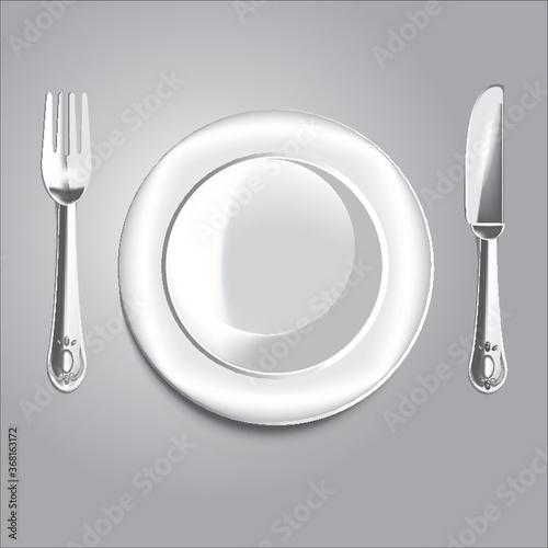 plate with knife and fork