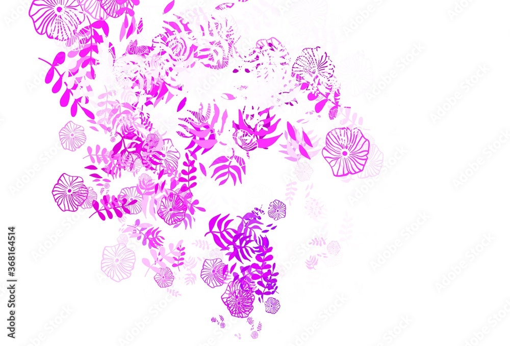 Light Pink vector natural background with leaves, flowers. Light Pink vector natural background with leaves, flowers.