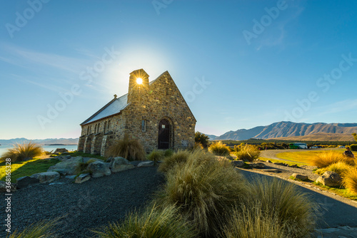 Church of the Good Shepherd in the morning with clear blue sky