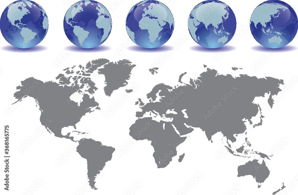 Fototapeta premium globes with a map