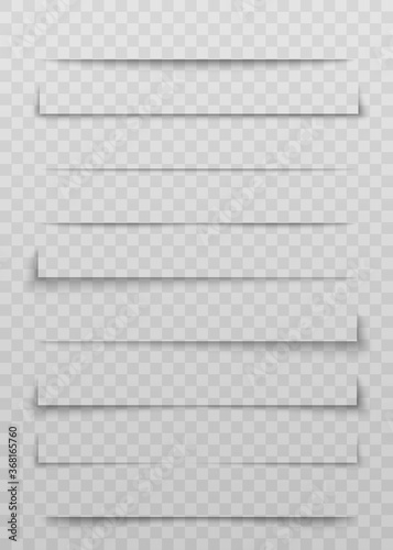 Paper page shadow divider set - realistic border collection with blank design templates