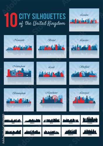 city silhouettes of united kingdom