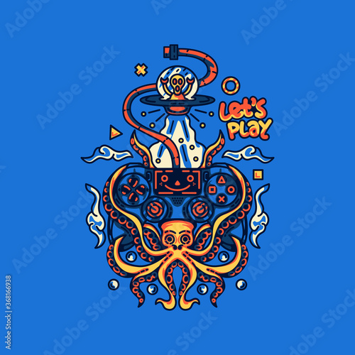 Lets Play Octopus Illustration