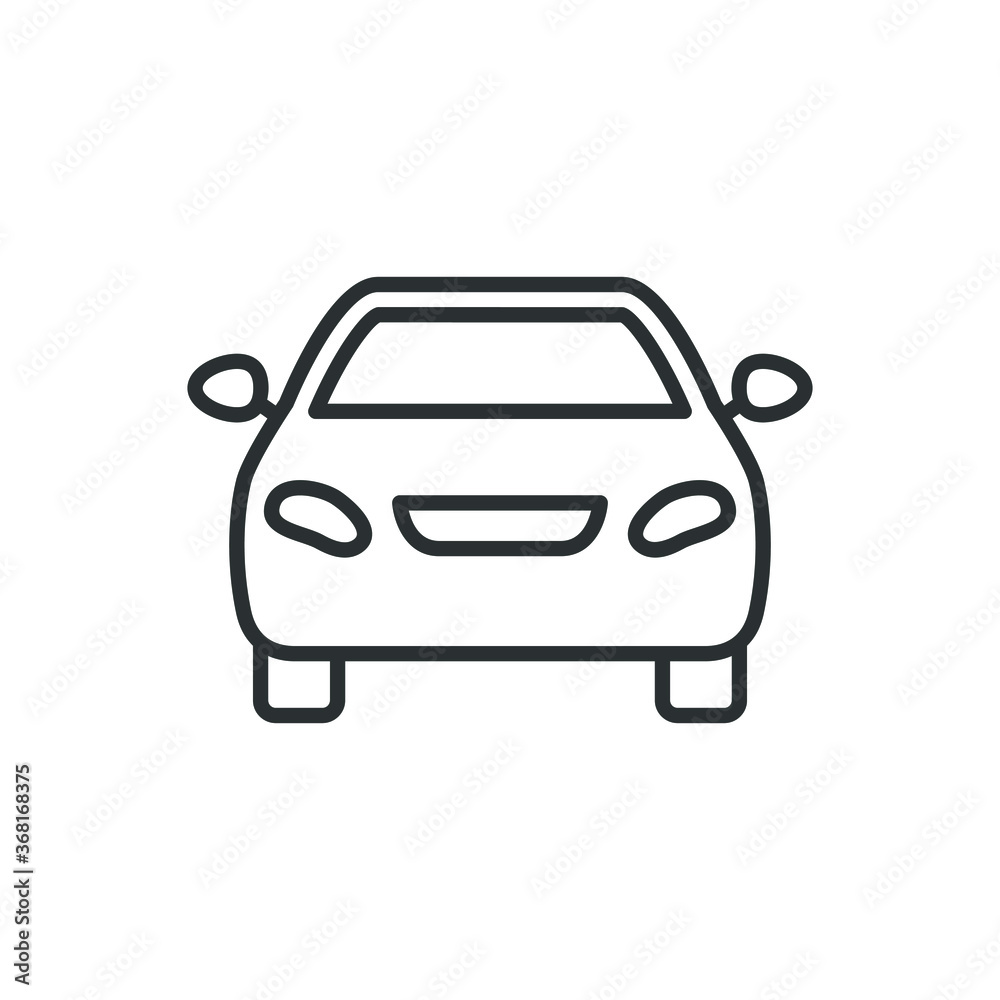 Vector illustration of car front view icon on white background