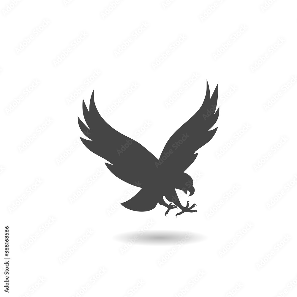 Obraz premium Falcon icon with shadow