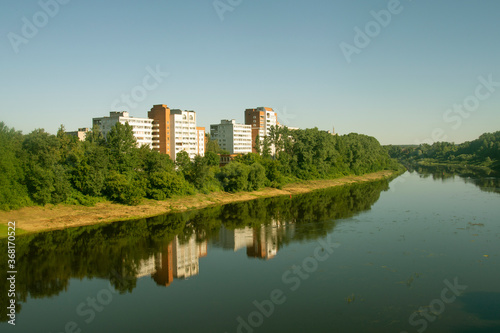 River Western Dvina in the center of Vitebsk. The length of the river is more than 1000 km. Belarus