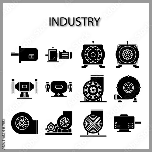 industry machine icon isolated on white background for web design
