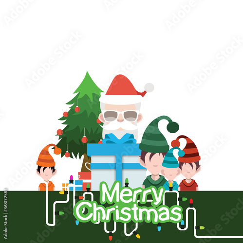 Christmas logo in red background merry xmas greeting card