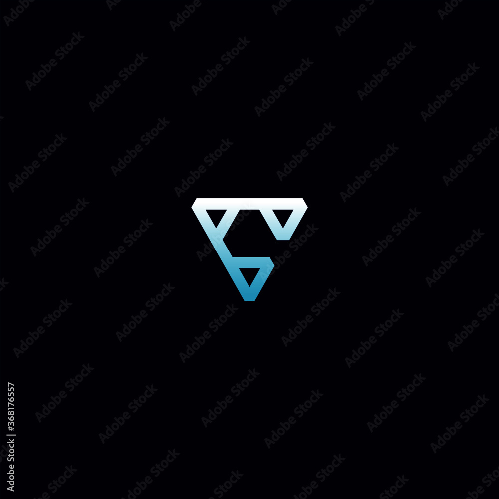geometric triangles initial V C letter logo geometric triangles initial V C letter logo