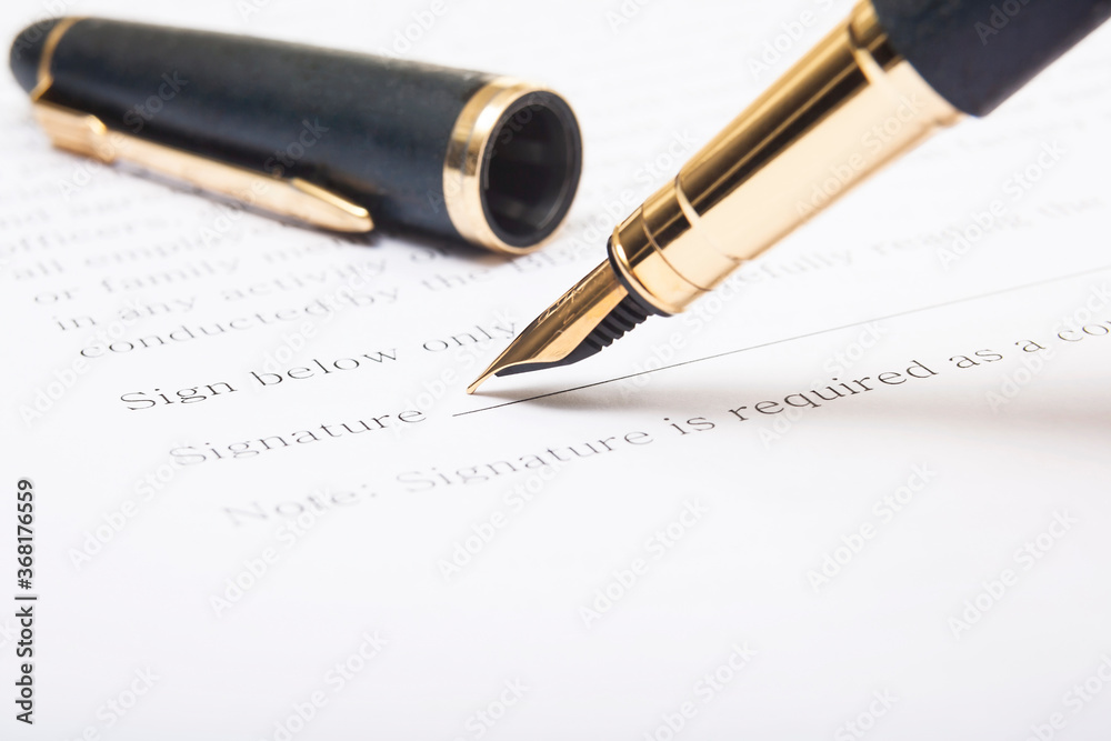 Form for signature. Selective focus
Form for signature. Selective focus
