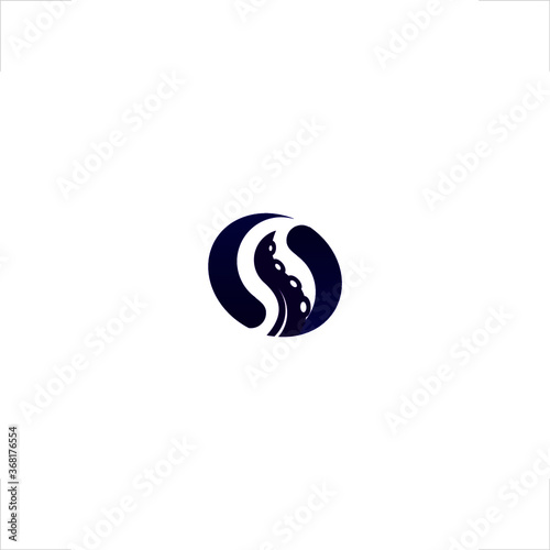 abstract spinning circle with octopus tentacle shape an initial S letter logo