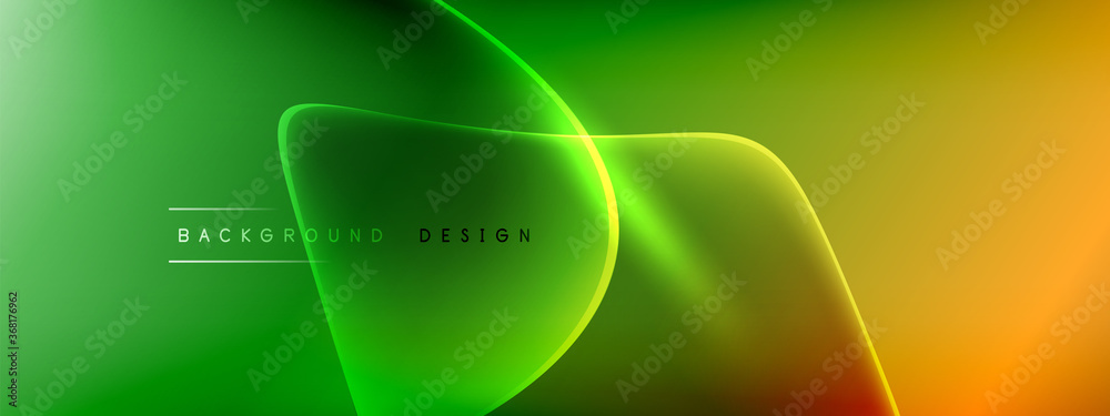 Naklejka premium Vector abstract background - liquid bubble shapes on fluid gradient with shadows and light effects. Shiny design template for text