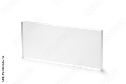 blank acrylic block isolated on white background photo