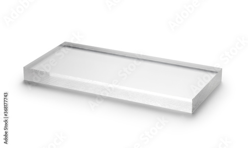 blank acrylic block isolated on white background photo