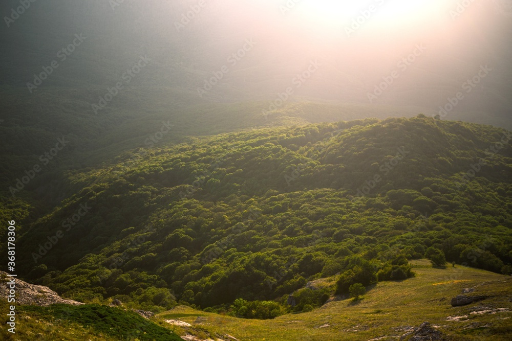 Fototapeta premium Sun Shining on Natural Landscape