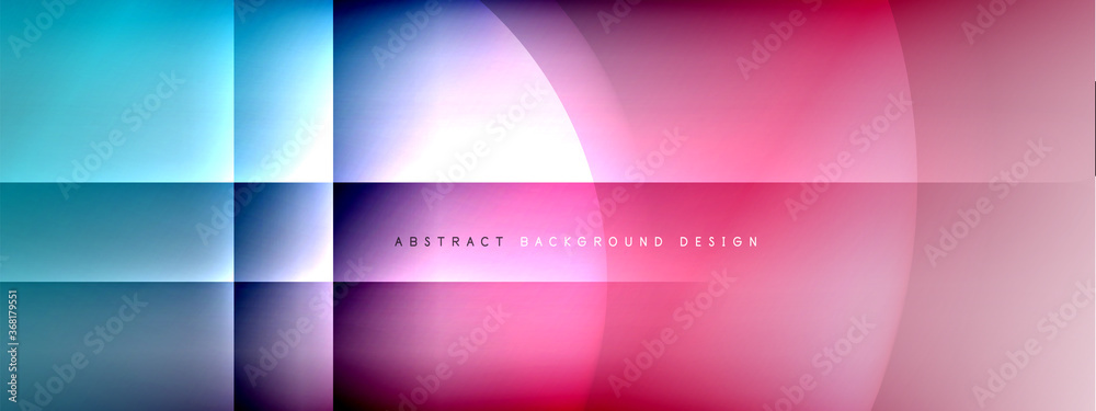 Naklejka premium Vector abstract background - circle and cross on fluid gradient with shadows and light effects. Techno or business shiny design templates for text