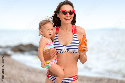 Mother and her little daugh...