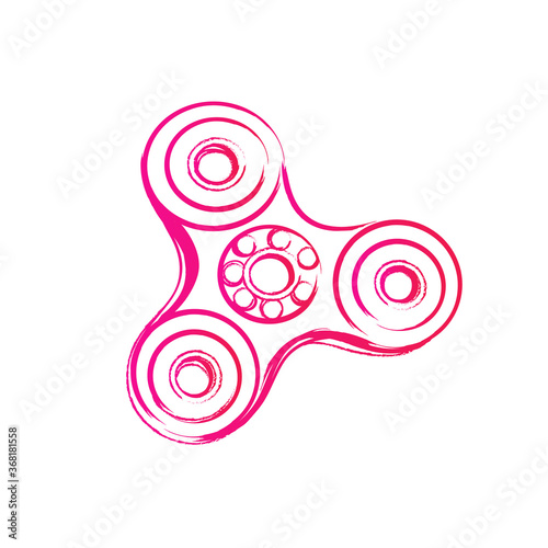 Pink Fidjet spinner hand drawn fashion illustration