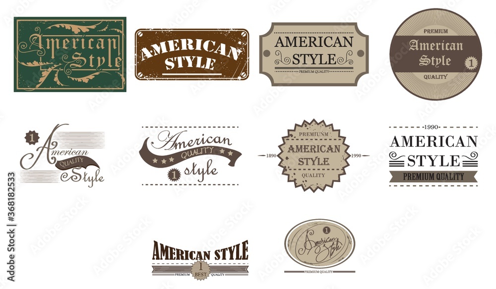 american style labels collection