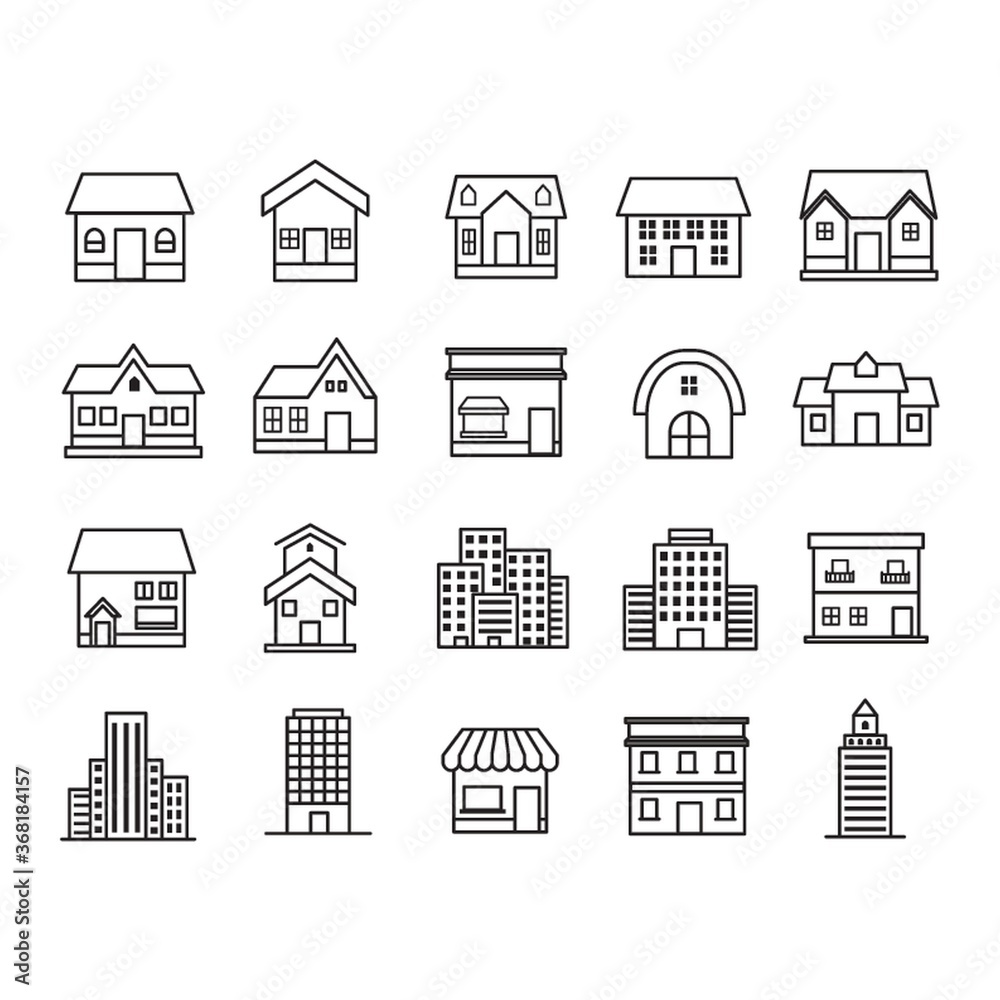 Fototapeta premium set of house icons