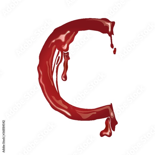 letter c with dripping blood