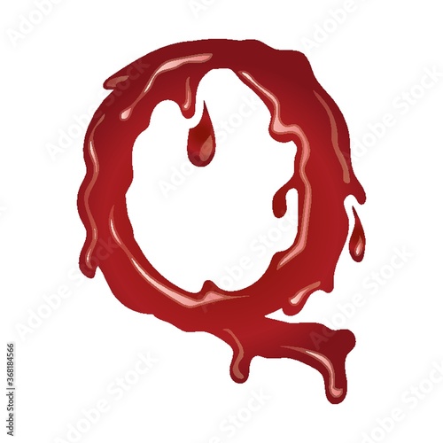 letter q with dripping blood