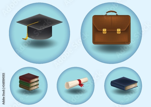 set of education icons