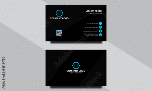 black business card and visiting card template