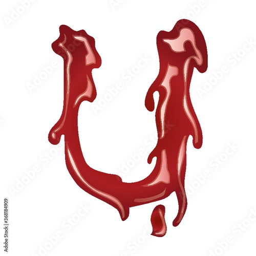 letter u with dripping blood