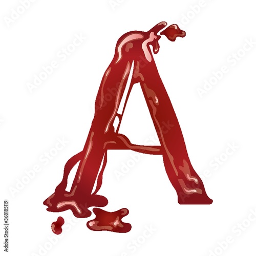 letter a with dripping blood