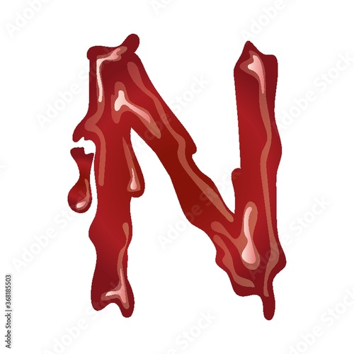 letter n with dripping blood