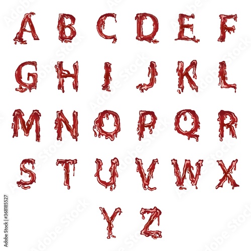 alphabets with dripping blood