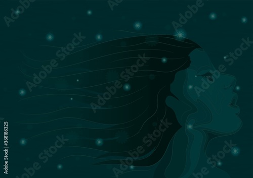 woman with long hair background