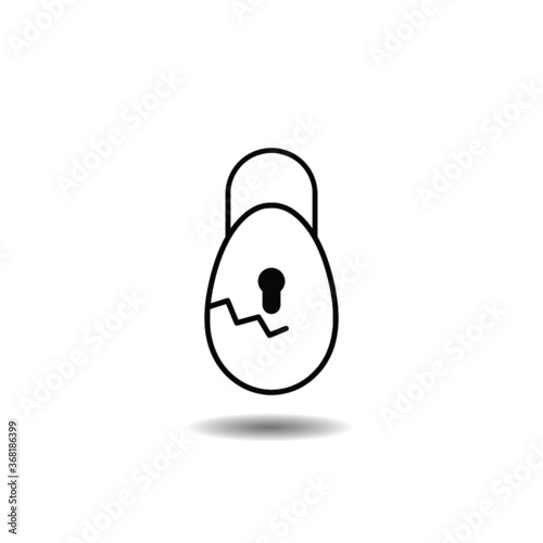Lock pad egg icon with shadow