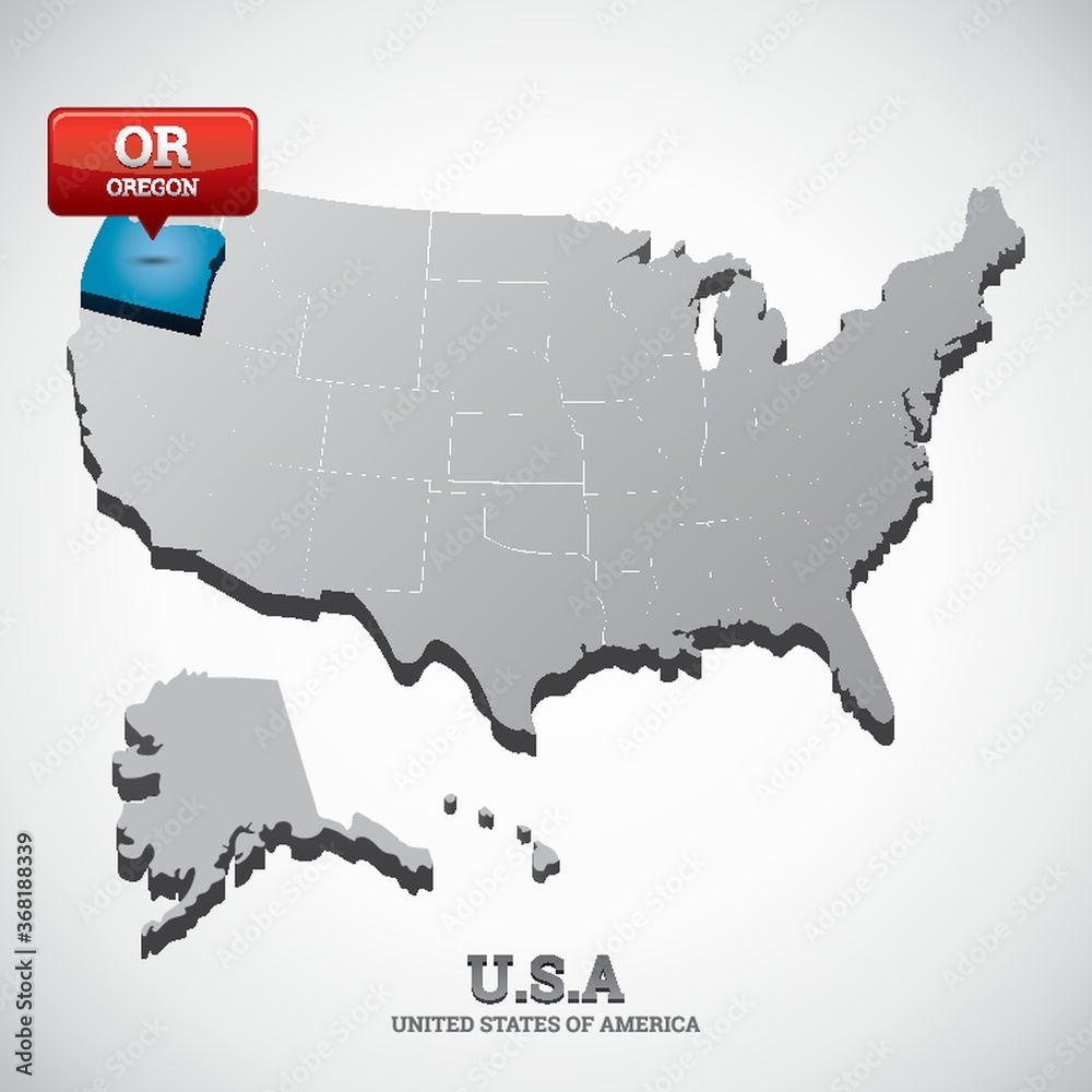 oregon state on the map of usa