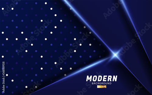 blue vector background banner design with blue line.Overlap layers with paper effect.Realistic light effect on dots textured background.vector illustration.