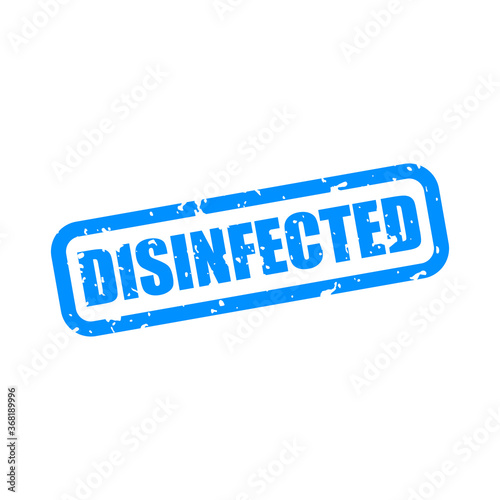 Vector Distressed Disinfected Stamp Label